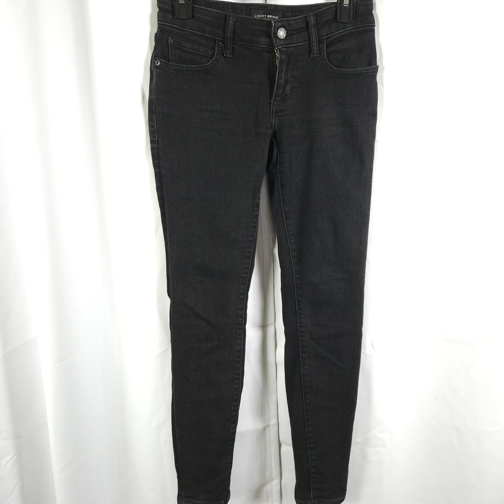 Lucky Brand Lizzie Women's Black Skinny Jeans 0/25 Measures 28x30